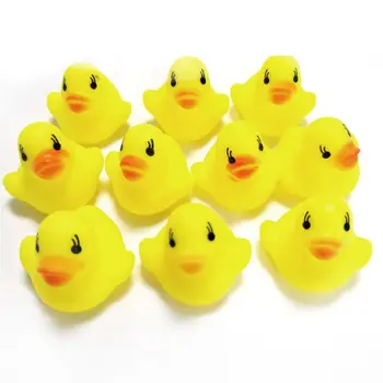 

50pcs Mini Yellow Rubber Ducks Baby Bath Shower Floating Toys Cute Ducky Toy 72XC