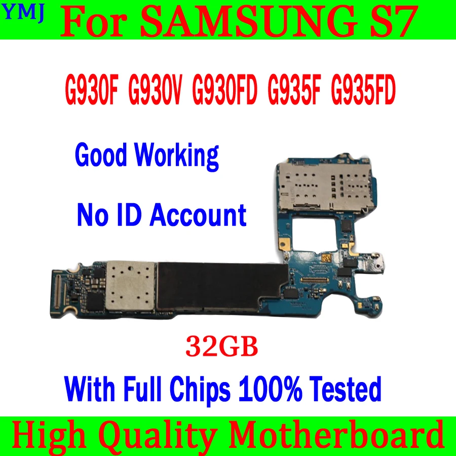 32GB With Full chips For Samsung Galaxy S7 edge G935F G930F G930FD G935FD G930V motherboard 100% Teste Good Working Logic board