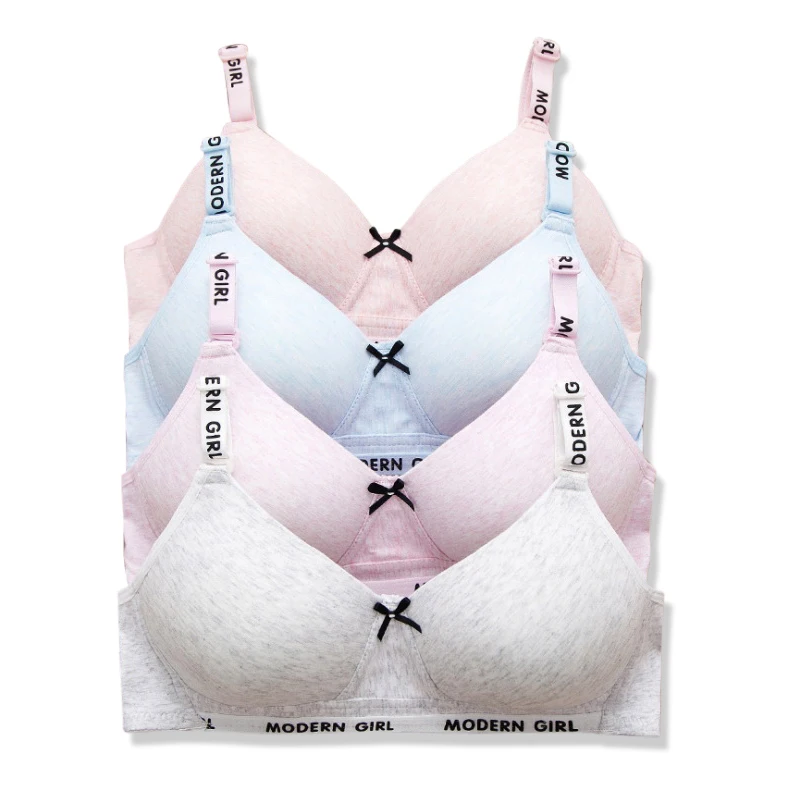 

girl bra Teens Teenage Cotton/Spandex girls bras Underwear Kids Solid Color letter Big Girl's 12-18Y Children Training