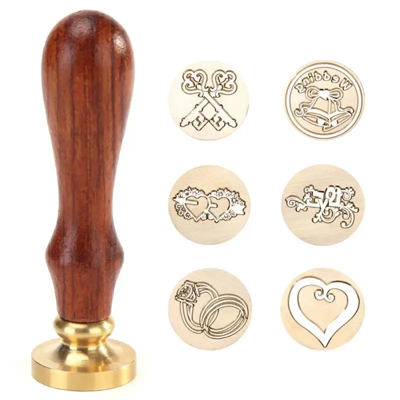 

DIY Retro Wax Seal Stamp Birthday Patterns Fire Painting Stamping Envelope Cards Classic Wedding Invitations Wax Seal Stamp