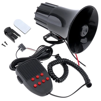 

100W 12V 7 Sounds Car Truck Speaker Warning Alarm Police Fire Siren Horn Loud Sound 105db With Mic Microphone