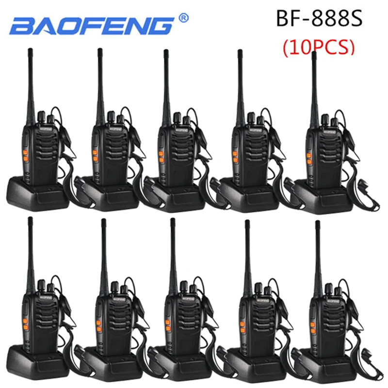 

10PCS Baofeng BF-888S Walkie Talkie 888s 5W 16 Channels 400-470MHz UHF FM Transceiver Two Way Radio Comunicador Outdoor Racing