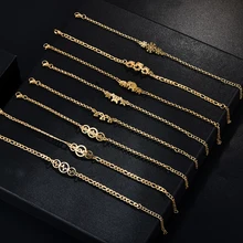 Лидер продаж, роскошные золотые браслеты из нержавеющей стали, браслеты для женщин, сова, слон, любовь, очаровательный браслет для милых женщин, ювелирные изделия