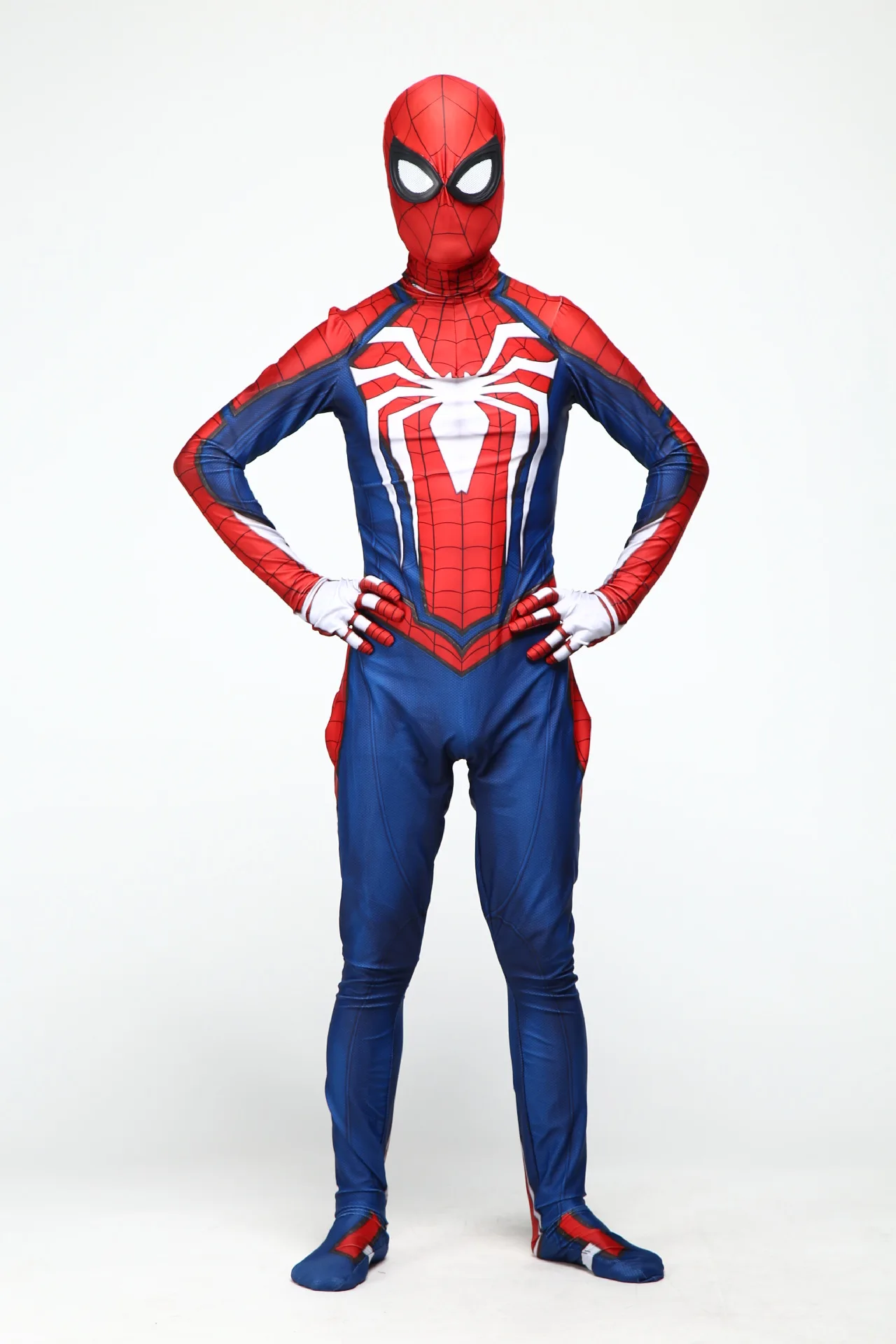 Spider-man Costume PS4 Game Spiderman Costumes 3D print fullbody halloween cosplay spider suit for adult/kids