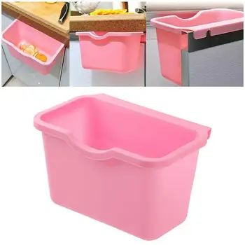 

1PC Kitchen Cabinet Door Plastic Basket Hanging Trash Waste Storage Trash Storage Holder Can Bin Can Box Desktop Garbage O0U7