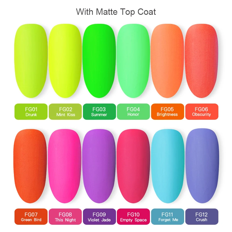 Promotion BORN PRETTY Neon Matte Nail Gel Polish 6ml Fluorescent Green Yellow Colors Soak Off UV Gel Varnish Nail Art Gel