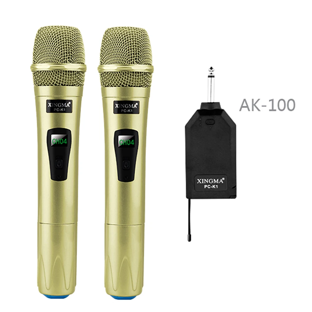 

Wireless Microphone System Handheld LED Mic Speaker with Portable USB Receiver for KTV Speech Amplifier Recording