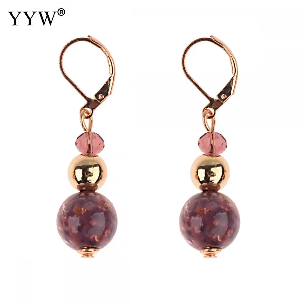 Pendientes Women'S Earrings Aretes Huggie Hoop Drop Earring Fashion Jewelry Anel Glass Lampwork Beads Oorbellen Orecchini 43mm