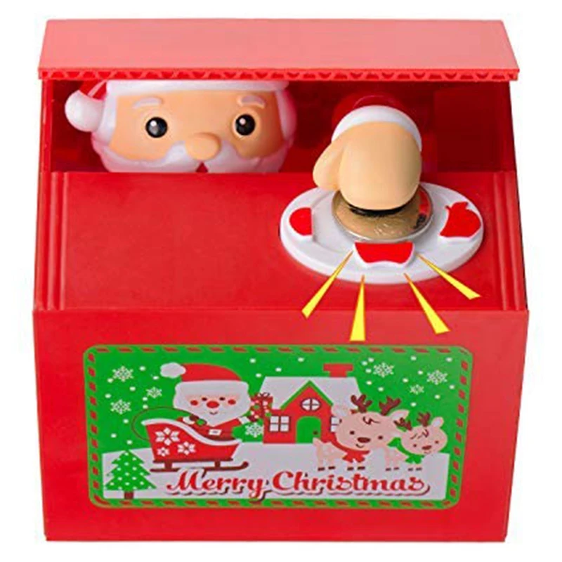 Cute Stealing Coin Santa Money Box Money Bank Piggy Bank Coin Bank Santa Christmas Gift