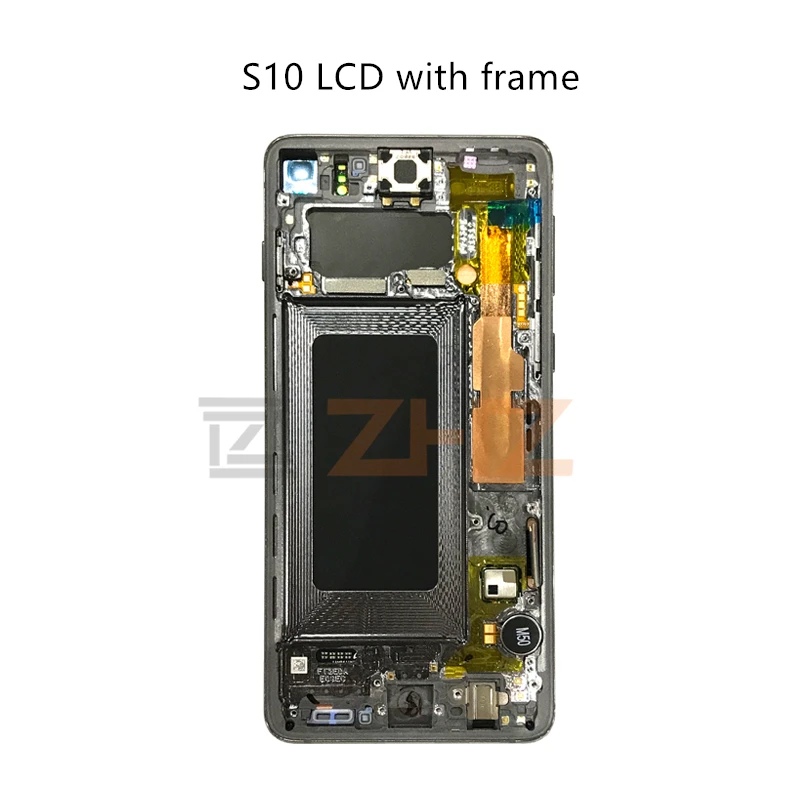 Для samsung Galaxy S10 lcd G973 S10 Plus G975 кодирующий преобразователь сенсорного экрана в сборе с рамкой