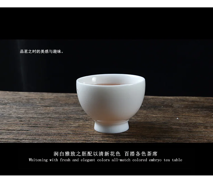 Ceramic Whiteware Kung Fu Tea Set Eggshell Shadow Engraving Tea Set China High White Porcelain Translucent Relief Pure