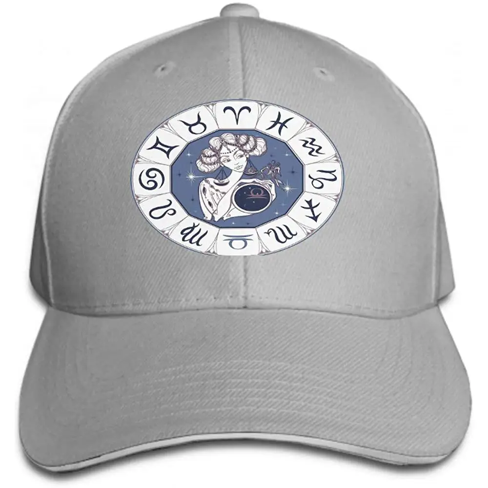 Унисекс ретро мыть окрашенный хлопок Регулируемый джинсовый бейсболка знак зодиака Весы как красивая девушка по ПП Астрология