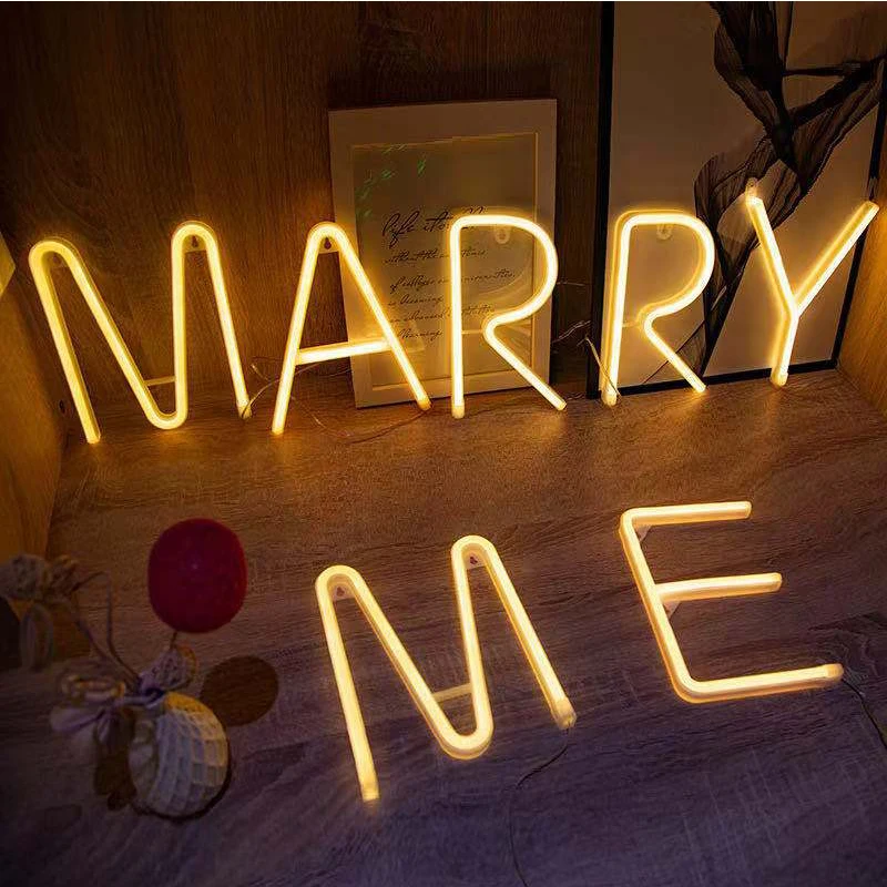 LED neon lights with letter lights, night lights, creative shapes, holiday decorations, proposal scene layout decoration gifts