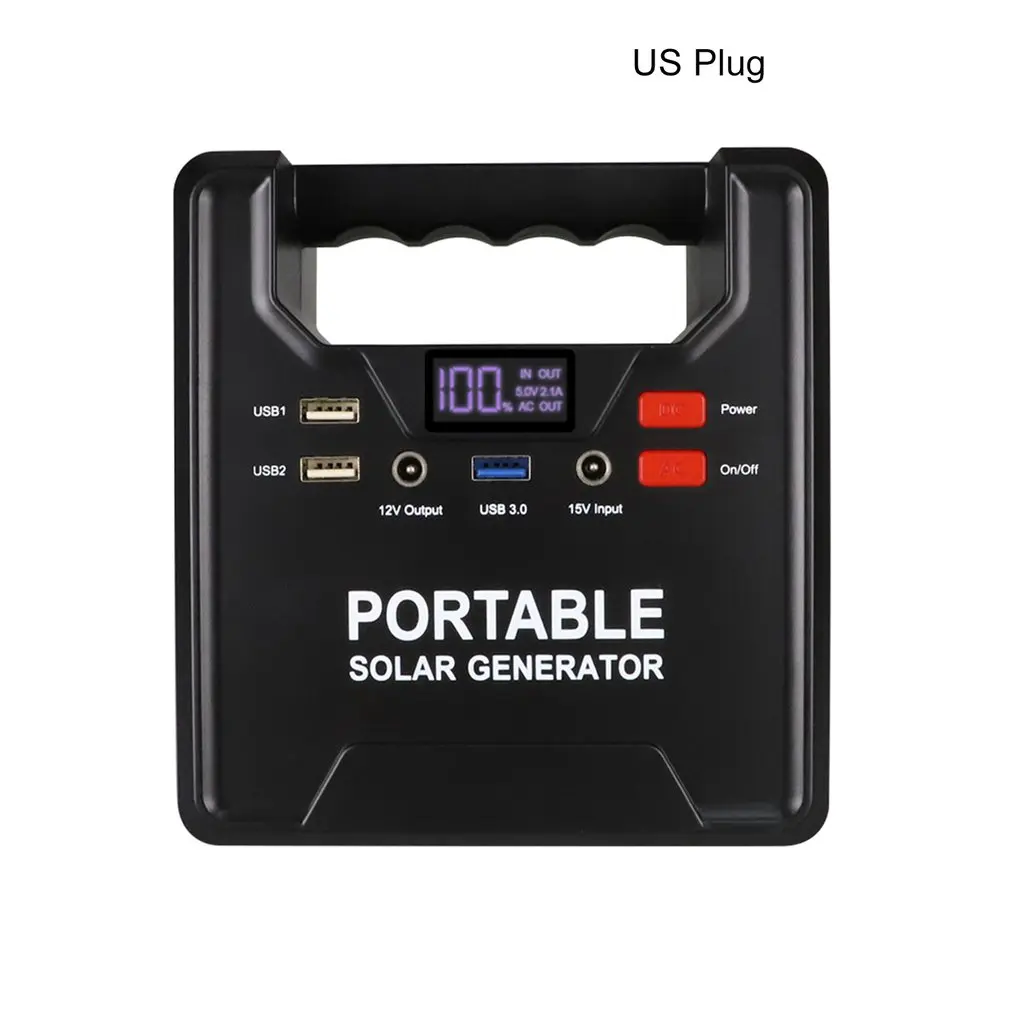 

100W UPS Inverter Portable Solar Generator 36000mAh Power Supply USB LCD Display Energy Storage Outdoor Generation