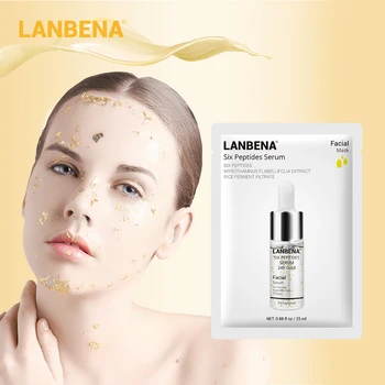 

LANBENA 24K GOLD Facial Mask Skin Care Ati Aging Moisturizing Remover Clear Dark Circles Elastic Skin Face Care Sheet Face Mask