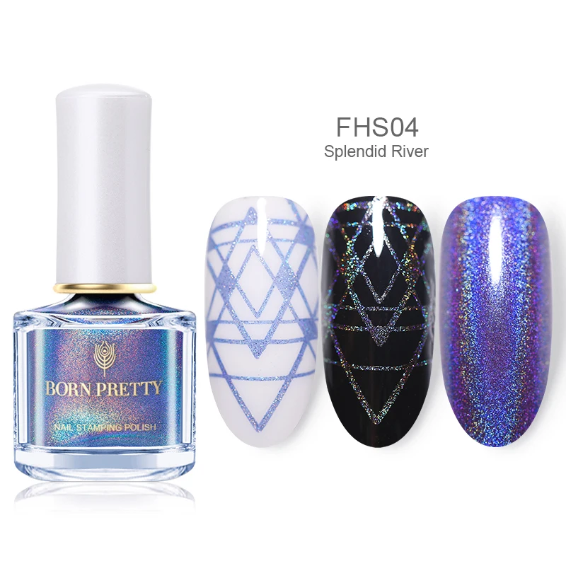 BP-FHS04 BORN PRETTY стемпинг ногтей покрытие 6 мл черная белая пластина печать лак для шаблонные штампы красочные ногтей Живопись лак - Цвет: BP-FHS04