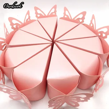 

100 Pieces Decoupage Butterfly Cake Candy Box Chocolate Paper Boxes Wedding Gifts Favor Boxes For Guests Wedding Souvenir