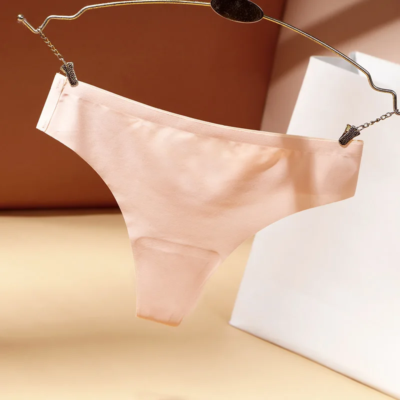 BANNIROU 4Pcs Panties For Women Tangas Underwear Lingerie Lady Panties Female Thongs Ice Slik Sport Seamless Underwear For Women