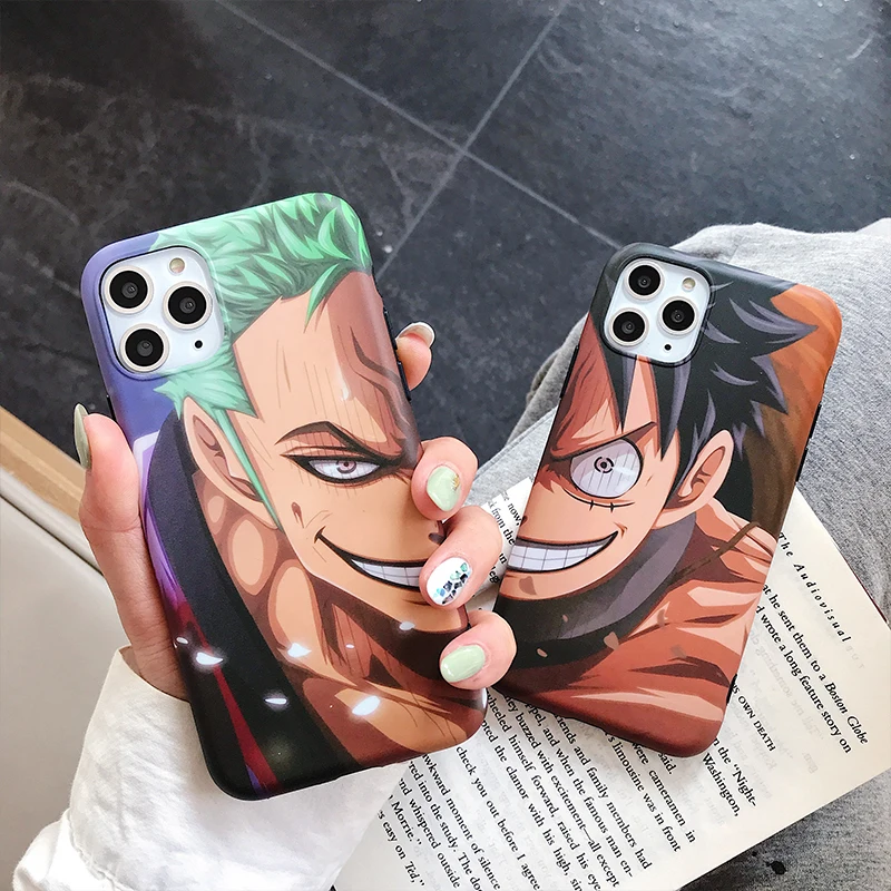 

Luxury Japan Cartoon One Piece Case for iphone X XR 11 Pro XS Max 6 S 8 7 Plus Anime Roronoa Zoro Soft Silicone back cover Coque