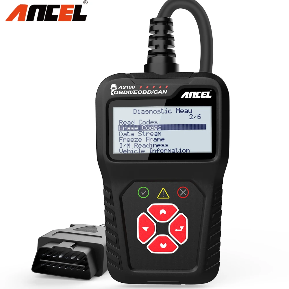 Диагностический сканер Ancel AS100 OBD2 считывание кодов ошибок двигателя Escaner