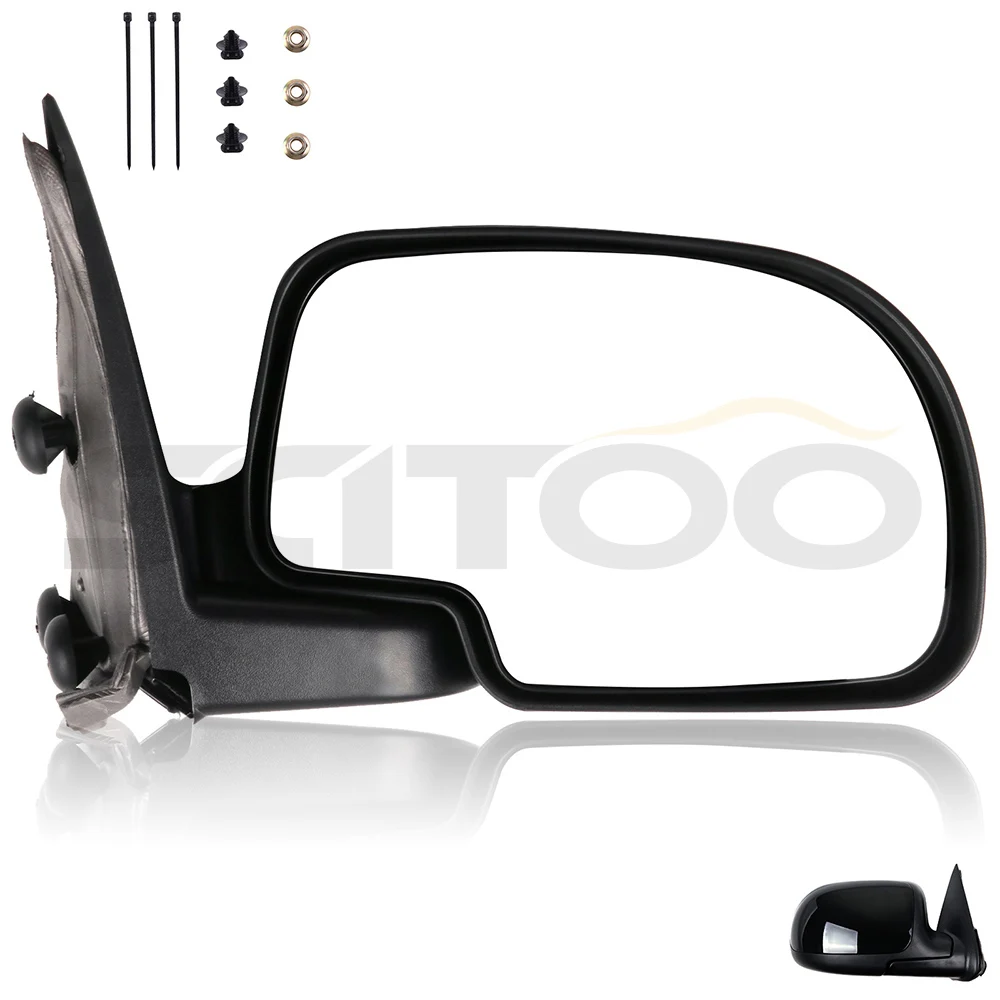 Scitoo Passenger Right Side View Manual Door Mirror for 1999 2006 Chevy