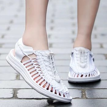 

Women's Beach Shoes 2020 Summer Casual Roman Baotou Woven Ladies Sandals