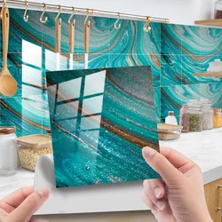 10PCS Crystal Tiles Pasted Simple Stickers Kitchen Wall Decor Modern Decals Decoration Sticker Luxury Home Pvc Wallpaper