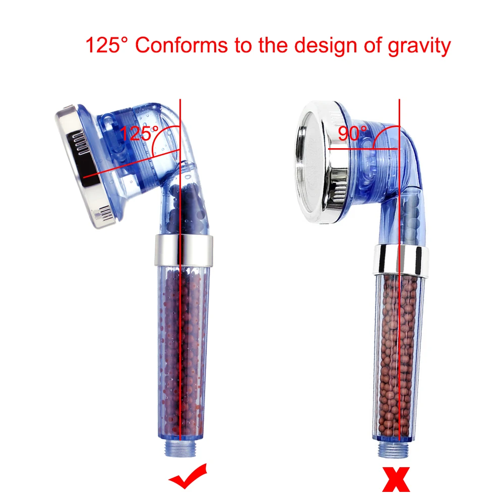 3 функции, 125 градусов, высокое давление, ручная душевая головка, водосберегающая пластиковая душевая головка, фильтр для ванной комнаты, спрей, душевая головка