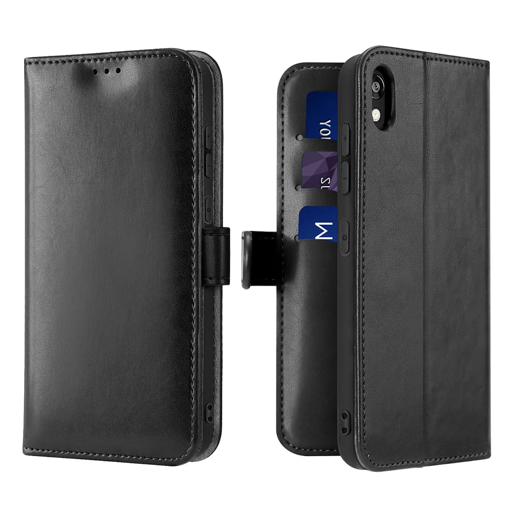 Чехол-книжка с бумажником для huawei Honor 8S и Y5, чехол с подставкой и держателем для кредитных карт, смарт-сумка для мобильного телефона - Цвет: Черный