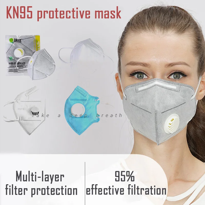

50pcs KN95 5 Layer Mask Flu Anti Infection N95 Masks Particulate Respirator PM2.5 Protective Safety Same as KF94 FFP2 Mouth Mask