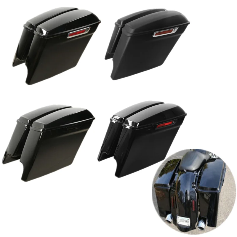 Motorcycle 5" Stretched Extended Saddlebags Saddle Bags For Harley