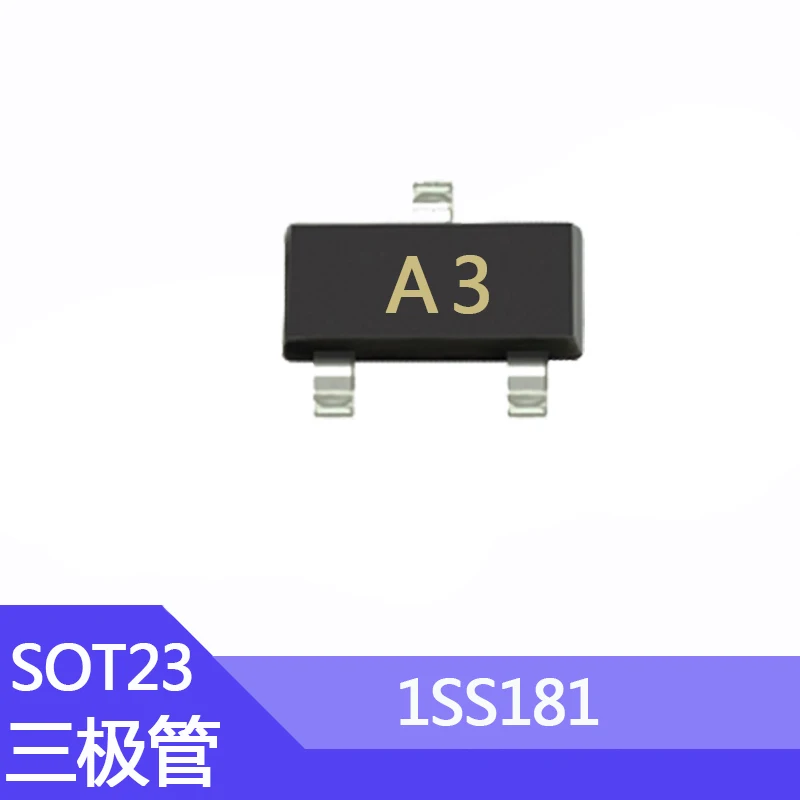 100pcs SMD Transistor 1SS181 Package SOT-23 Screen Printing A3 0.3A/85V SMD Switching Diode 1SS184 1SS226 100pcs 1000pcs 3000pcs new mmbd4148cc mmbd4148 sot 23 screen printing d5 switching diode