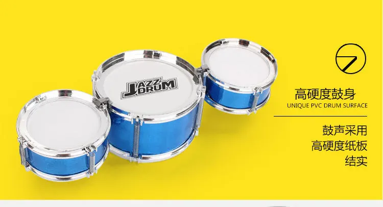 CHILDREN'S Toy Drum Kit Model Jazz Drum Percussion Instrument Early Childhood Educational 3-6-Year-Old Music Toy