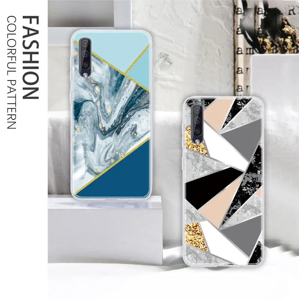 Чехол для Samsung Galaxy A50 A 50 A505 чехол из мягкого ТПУ с мрамором A50S A30S A507 A307 IMD полная