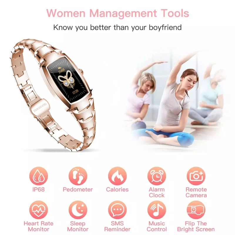 FOR GEJIAN Ladies Smart Bracelet Waterproof Sports Fitness Tracker Woman Menstrual Cycle Message Reminder 2021 New smart watch