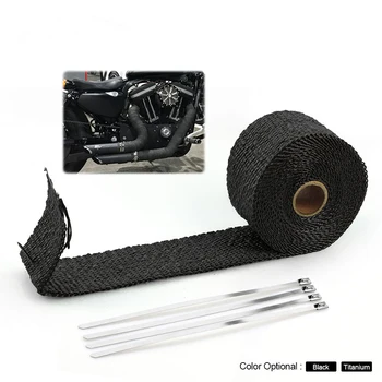 

5-10M Roll Fiberglass Heat Shield Motorcycle Exhaust Thermal Tape Header Pipe Heat Wrap Tape Thermal Protection Stainless Ties