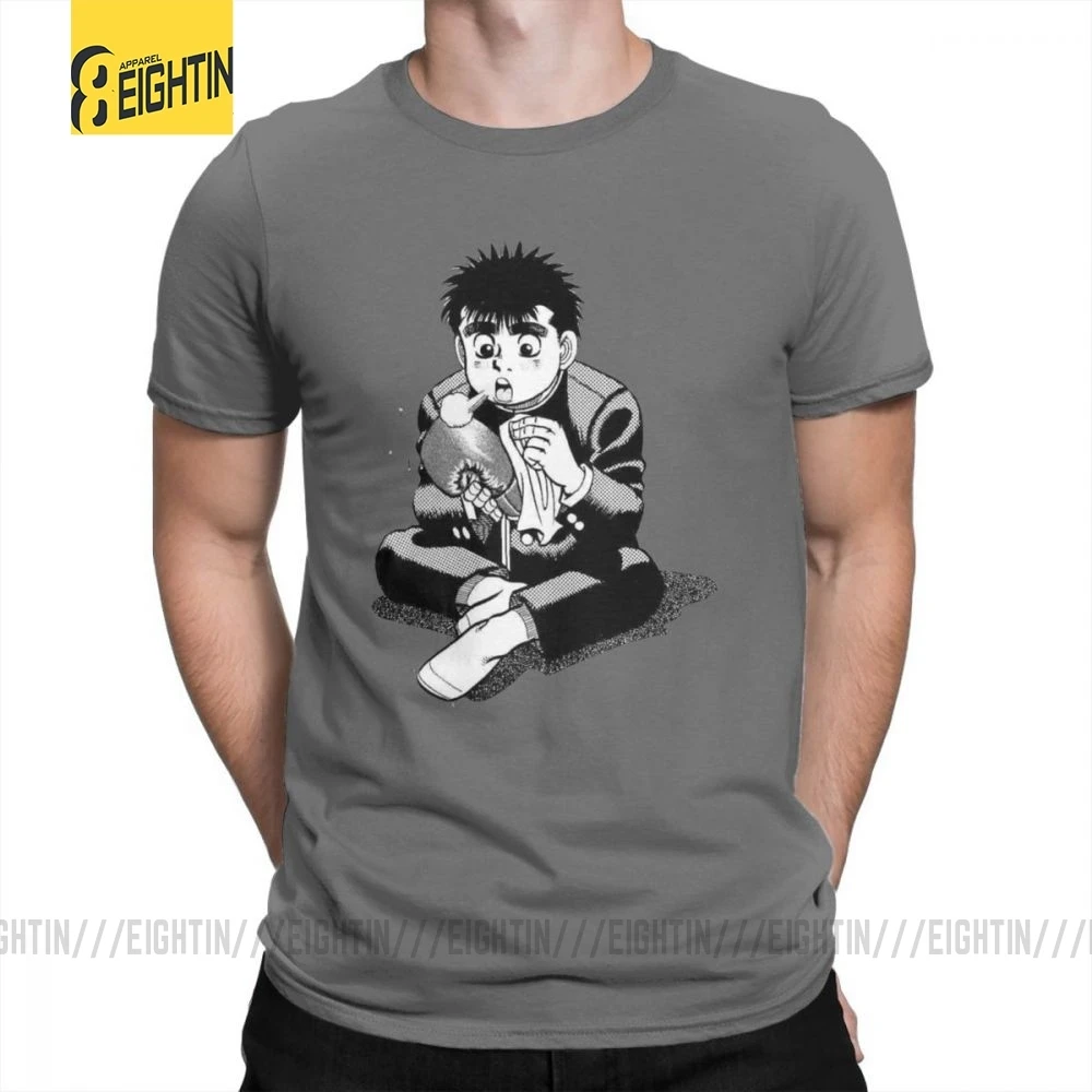 Hajime No Ippo Makunouchi, футболки с коротким рукавом, новинка, футболка, мужская, с принтом, вырез лодочкой, очищенный хлопок, футболки, спорт, бокс - Цвет: Темно-серый