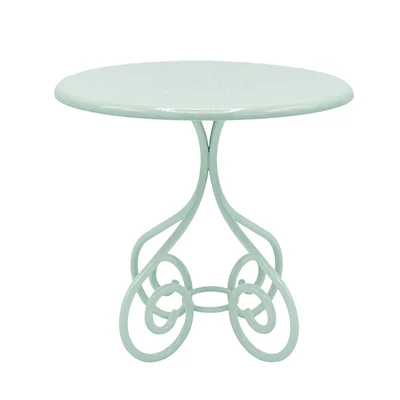 Aizulhomey LOL Blyth Doll Accessories 1/6 Iron Coffee Table Kitchen Chair Dollhouse Furniture Toys Bjd Play House Gifts for Kids Green coffee table