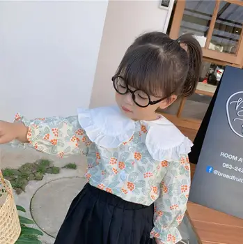 

2020 New Style Girls Printed Shirt Spring Cotton Fashion Girls Blouse 1-6t PO424