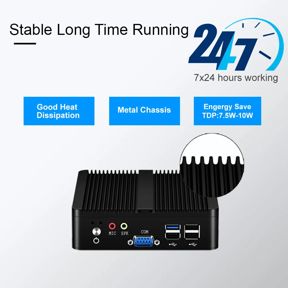 * com Wi-fi Bebepc Mini Fanless Intel Celeron J1900 N2830 Duplo Lan Windows 10 N2930 4 Núcleo Industrial Computador 2 Vga Htpc pc - Imagem 3