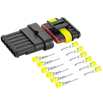 

10 Sets of 6 Pin Waterproof Wire Connector Terminals Waterproof Wire Connector Car Terminal Kit Male Plug CNIM Hot