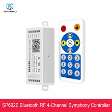 DC5V-24V SP602E 4 CH Signal Output Bluetooth-Compatible WS2812B Music Controller Built In Mic WS2811 WS2815 LED Light Strip
