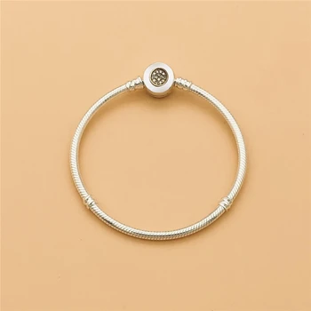 

Cefuny 925 Sterling Silver Moments Two Tone Bracelet For Women Bracelet with Clear CZ Charm Bead Collection Round Clasp