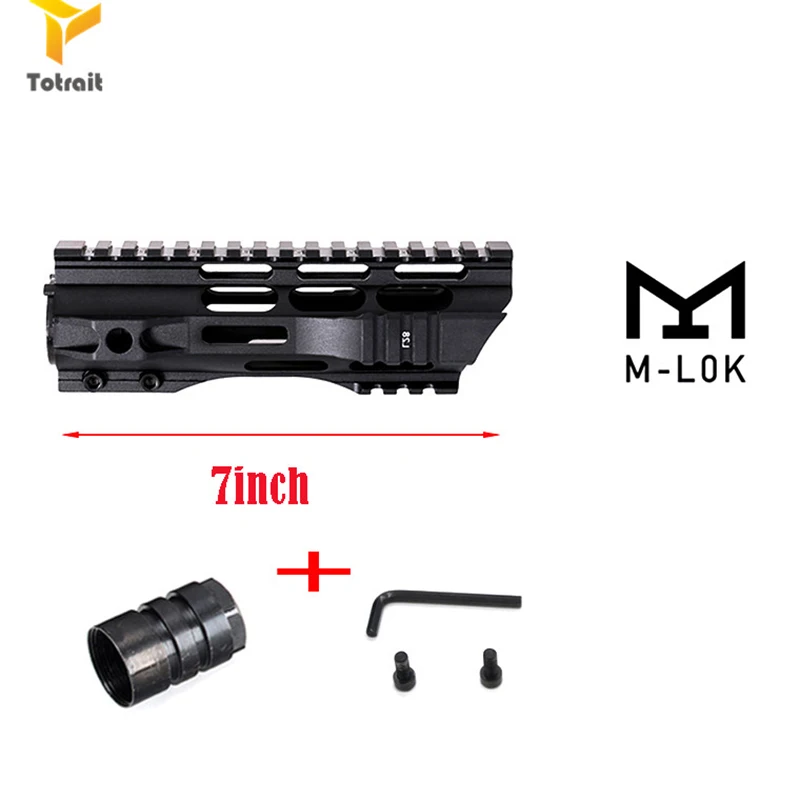 Totrait 7 10 12 15 дюймов AEG M4 M16 AR15 бесплатно поплавок M-Lock Quad Rail Handguard Пикатинни со стальной бочкой гайка для охоты B