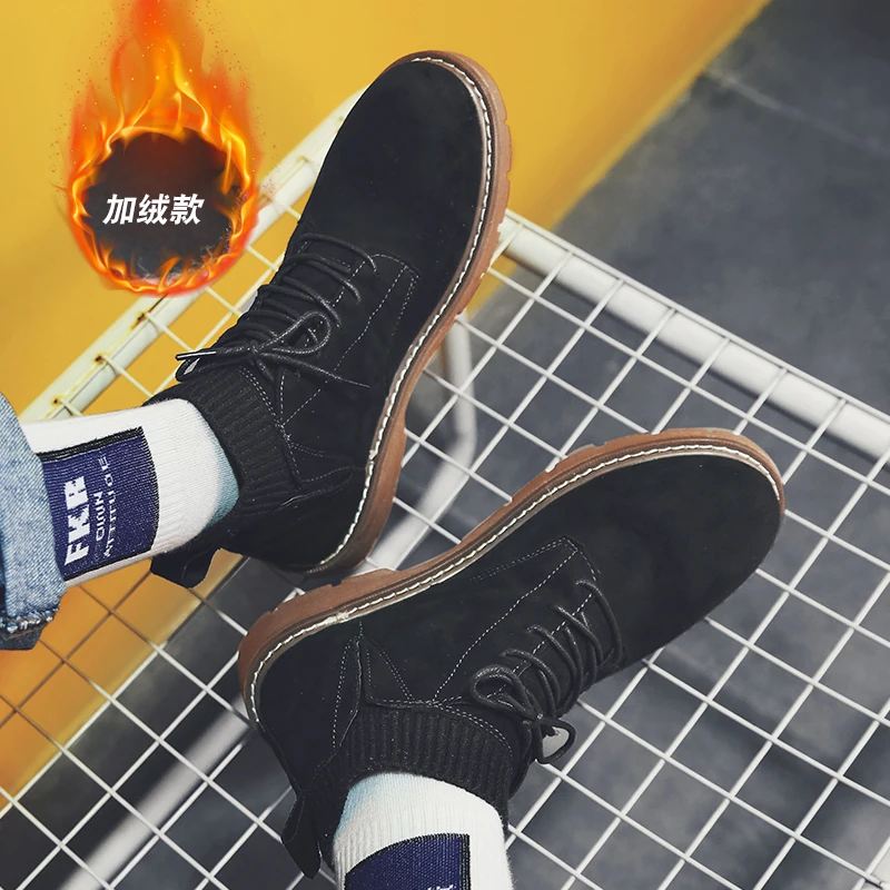 Luxury Brand Men Boots Winter With Fur Warm Snow Boots Men Ankle Boots Safety Shoes Men Footwear Fashion Botas Hombre