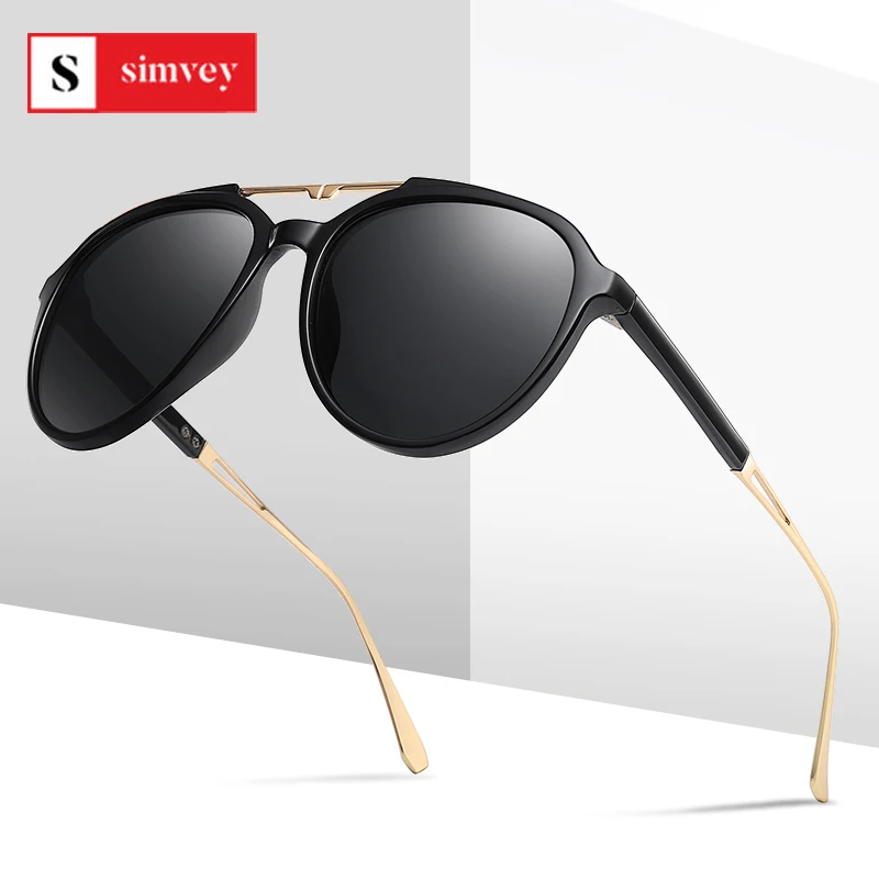 Simvey Premium Military Oversized Square Aviator Polarized Sunglasses Rectangular Sun Glasses for Men/Women 