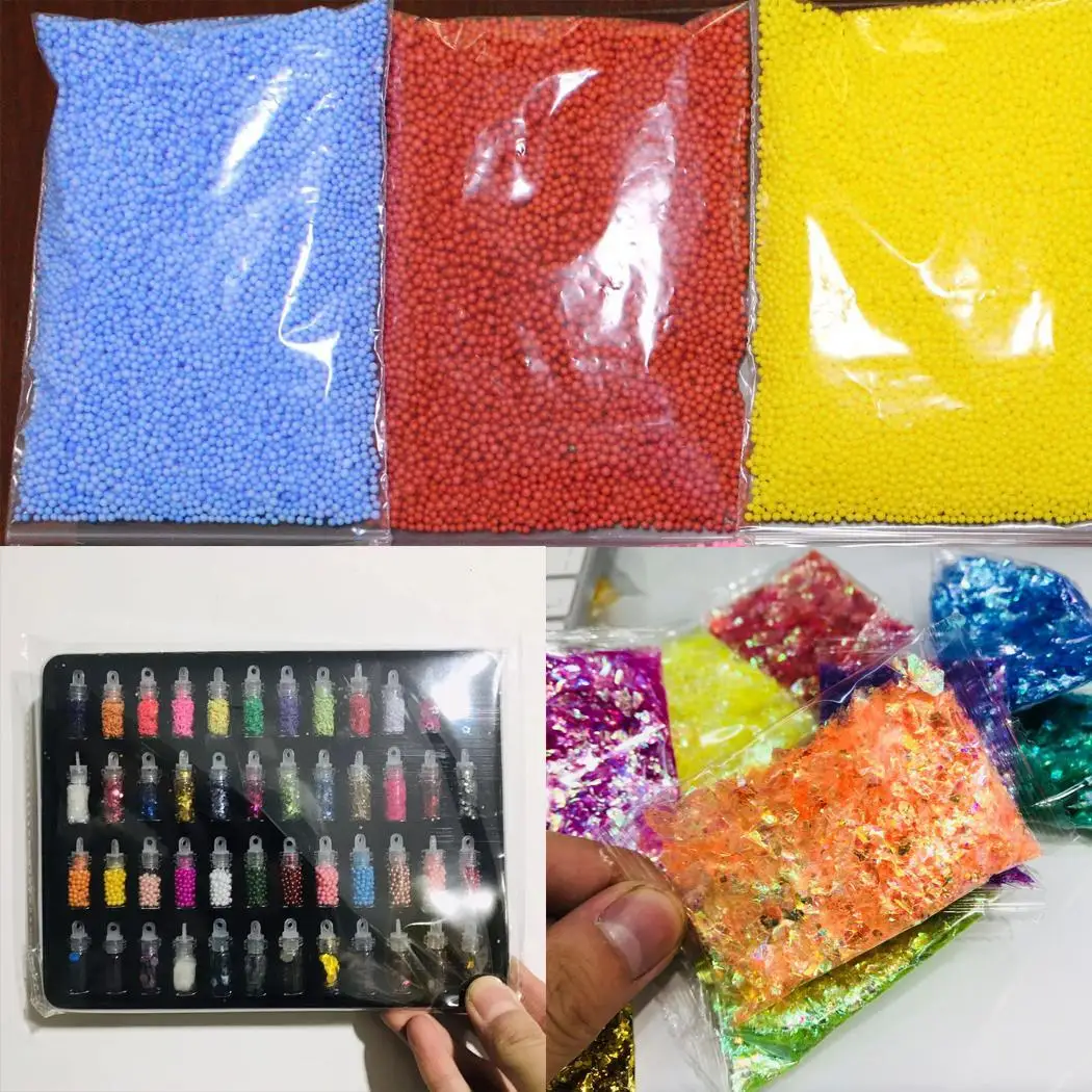 75Pack DIY Slime Kit Foam Ball Glitter Casual Granules Slime Making Material Safe and environmental Set