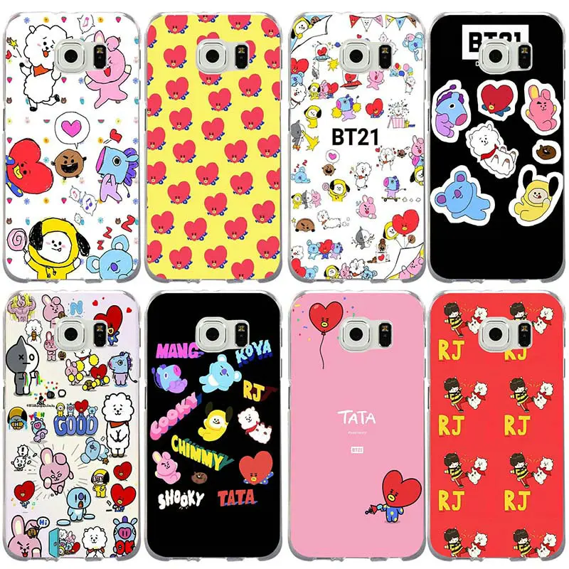 

For Samsung Galaxy S2 S3 S4 S5 Mini S6 S7 S8 S9 S10 Edge Plus Lite Note 8 9 Soft TPU Phone Case Slim Cover Cartoon Lovely BT21