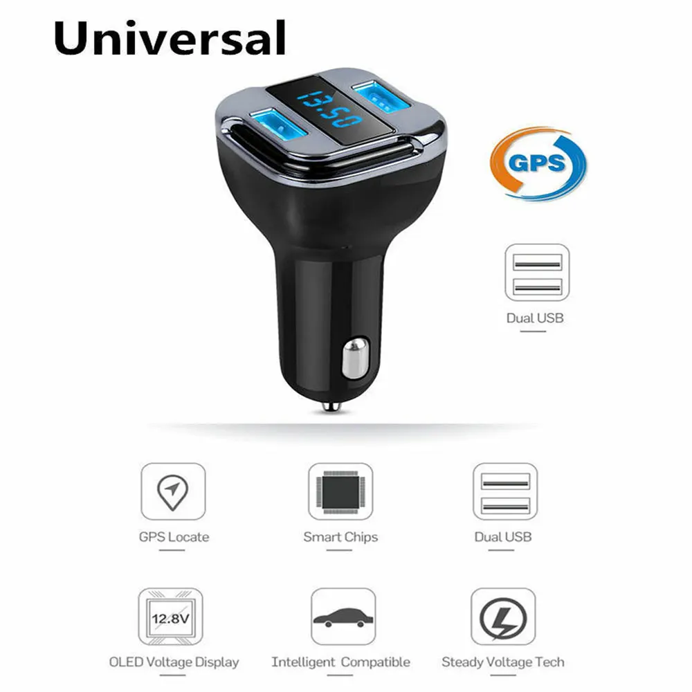 Vehemo 12-24 В OLED зарядный адаптер USB зарядное устройство вольтметр Портативный gps Питание Автомобильное зарядное устройство авто автомобильный планшет автомобильные аксессуары