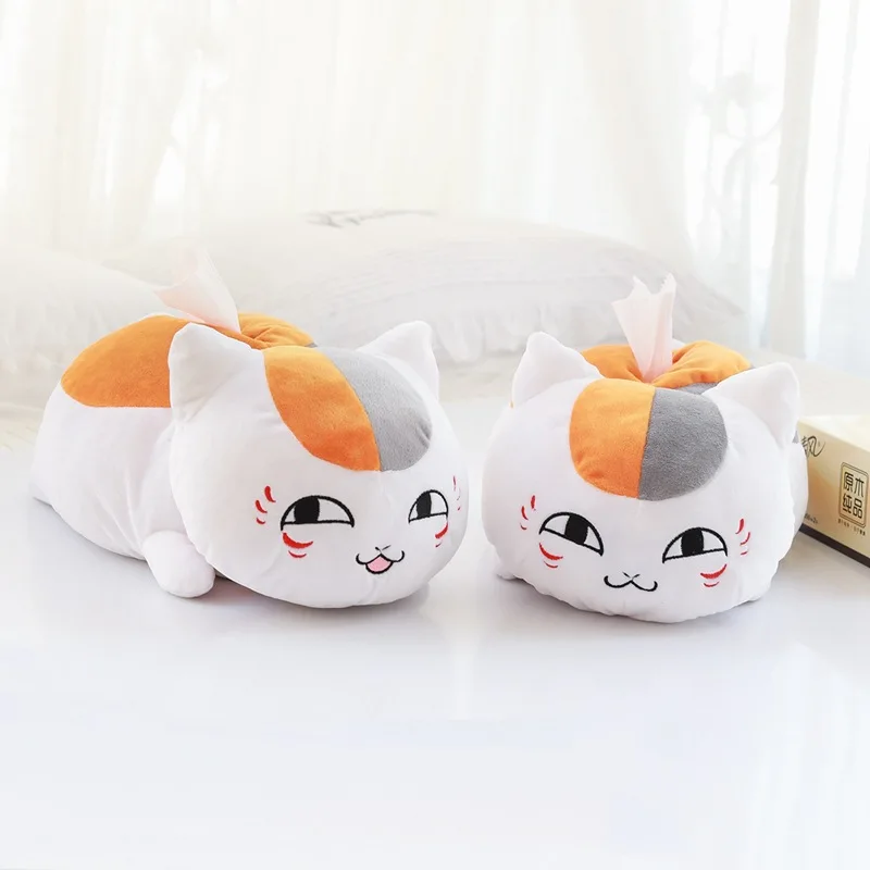Плюшевые домашние тапочки с кошечкой из мультфильма игрушка Мадара Кот-учитель крышки коробки из папиросной бумаги Бумага Полотенца Чехлы подарок на день рождения#2384
